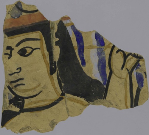 Women’s faces from a 9th century wall painting at SamarraLittle watercolour paintings show the colou