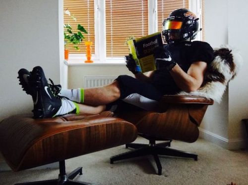He’d made the mistake, (was it a mistake?) of playing around with his roommates football gear.