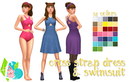 simlaughlove: Cross Strap Dress &amp; Swimsuit - I really liked the top that came with Get Toget