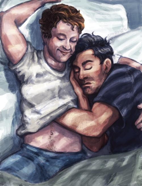 sparklesmagiclightlove:i loved you in the morningalso posted on AO3[ALT TEXT: David and Patrick are 