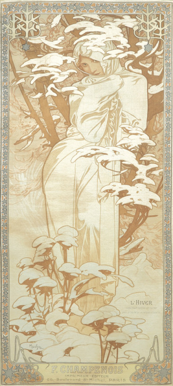 The Seasons / F. Champenois. 1900. Alphonse Mucha.Each: 12 x 27 &frac14; in./30.5 x 69.2 cmOf the th