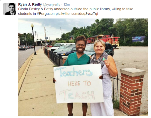 artisnteasy:  thebluelip-blondie:  schools in Ferguson area will remain close until next week and many students are falling behind  This shit is what really gets me more than anything. The support from within the community. 