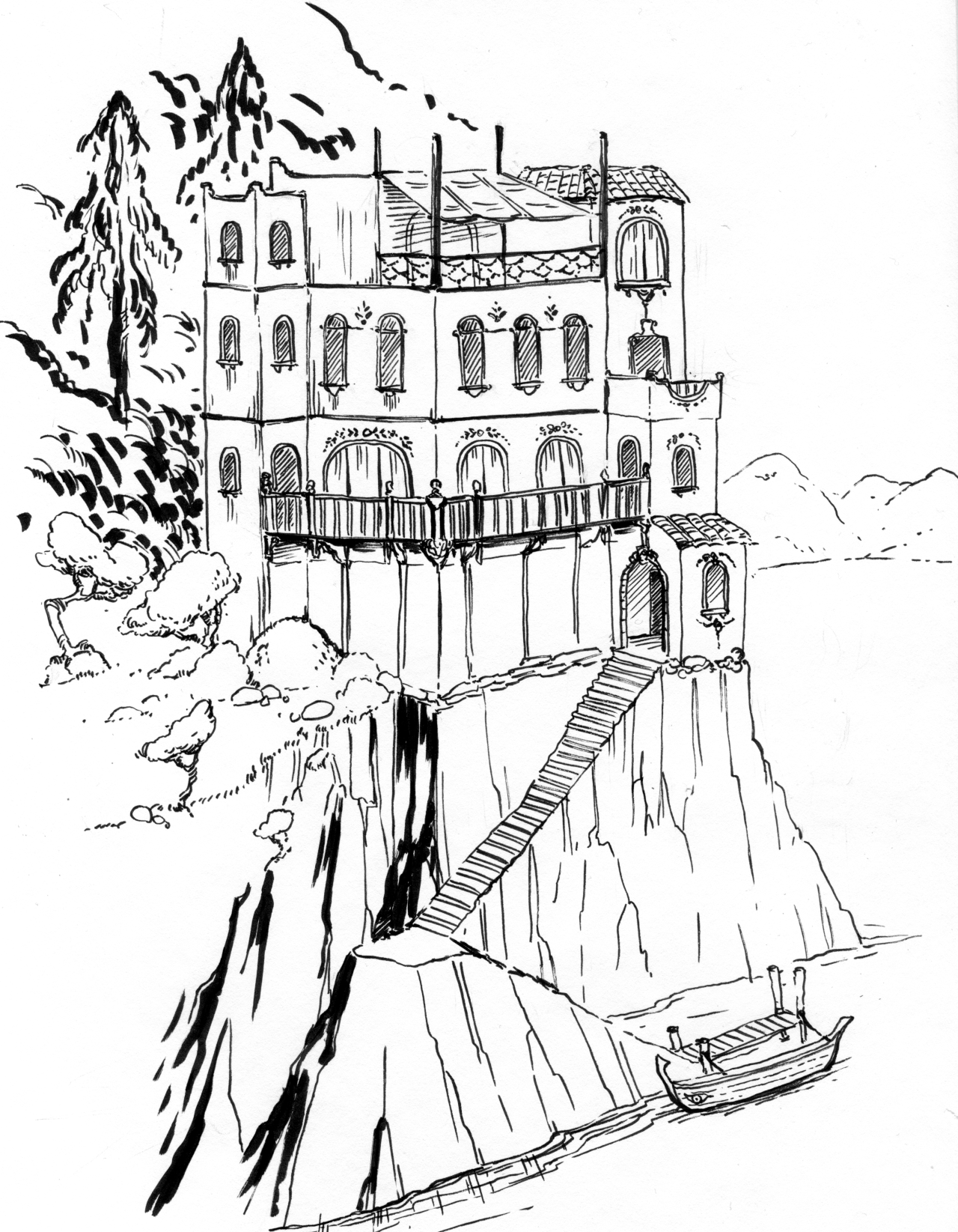 theserestlesshands: Inktober 24 - The Villa I drew a little house.  Who do you think