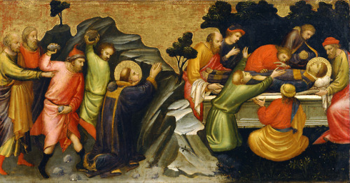 Predella Panel Representing the Legend of St. Stephen: The Stoning of St. Stephen/The Burial of St. 