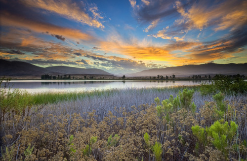 Sunrise at Otay Lakes by x-ray tech on Flickr.