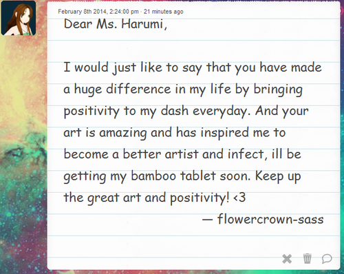  awww thank you for the sweet message ;o; im glad i was able to do that for you and good luck with all your endeavors <3 