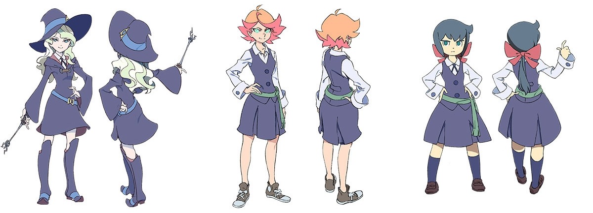 pkjd-moetron: Little Witch Academia TV anime character designs. Starts January 2017.