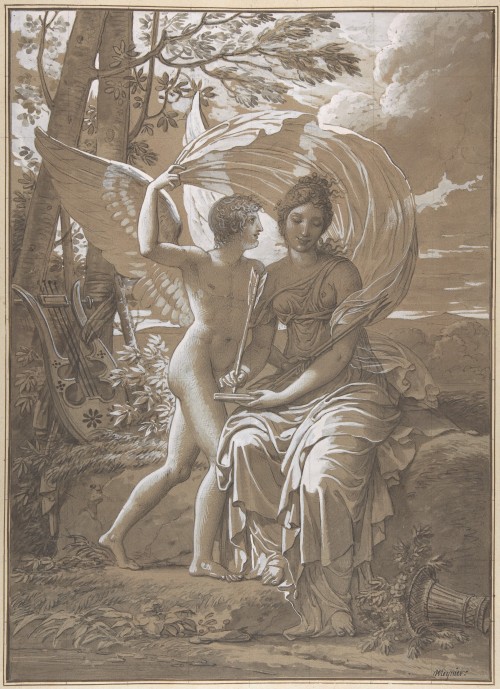 The Muse Erato Writing Verses Inspired by LoveCharles Meynier (French; 1768–1832)ca. 1797Pen a