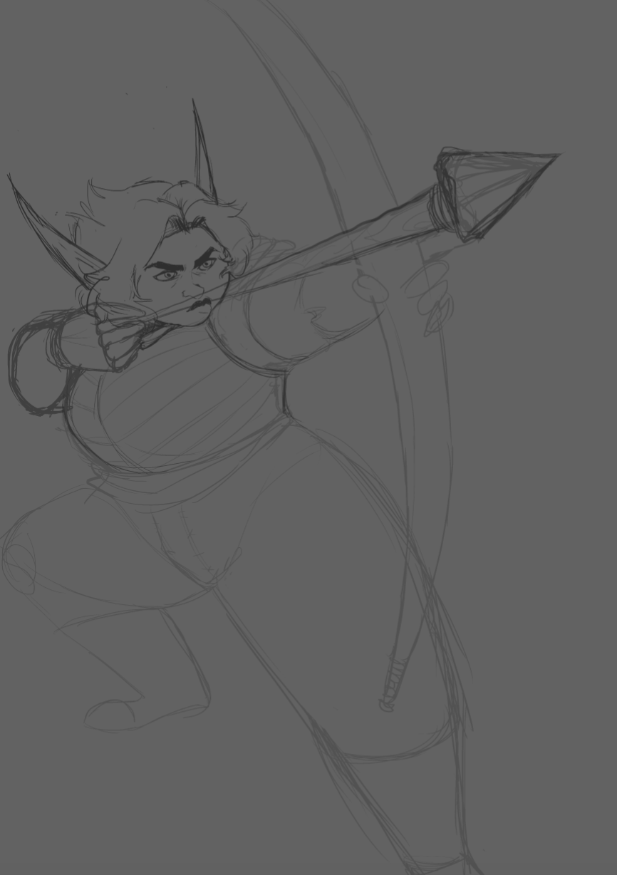 Incomplete sketch of a DnD character in the works that I never really finished, might