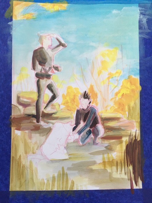 The process pics I remembered to take for this painting. finished painting minus the tape here!