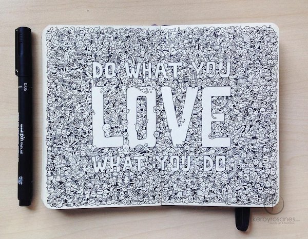 jedavu:  More Whimsical Doodles Created In Moleskine Notebooks, Made With Just Black
