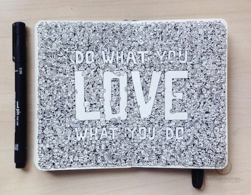 jedavu:  More Whimsical Doodles Created In Moleskine Notebooks, Made With Just Black Pens Based in The Philippines, illustrator Kerby Rosanes, were meticulously drawn in his Moleskine notebooks with ordinary black pens.  