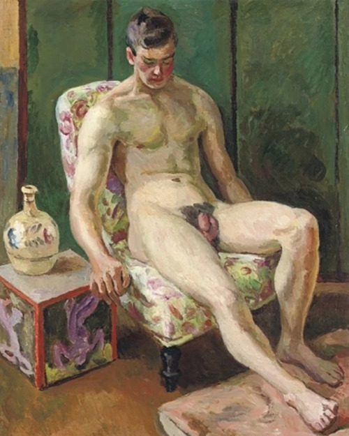 antonio-m:  “Seated  Model at Charleston”, c.1922 by Vanessa Bell (1879–1961). English  painter and interior designer, a member of the Bloomsbury Group and the  sister of Virginia Woolf. 