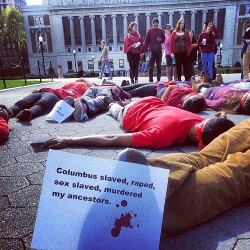 lastrealindians: Columbus Day Protest at Columbia University