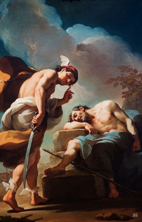 hadrian6:  Mercury about to behead Argus. 1770-75. Ubaldo Gandolfi. Italian. 1728-1781. oil on canvas. http://hadrian6.tumblr.com 