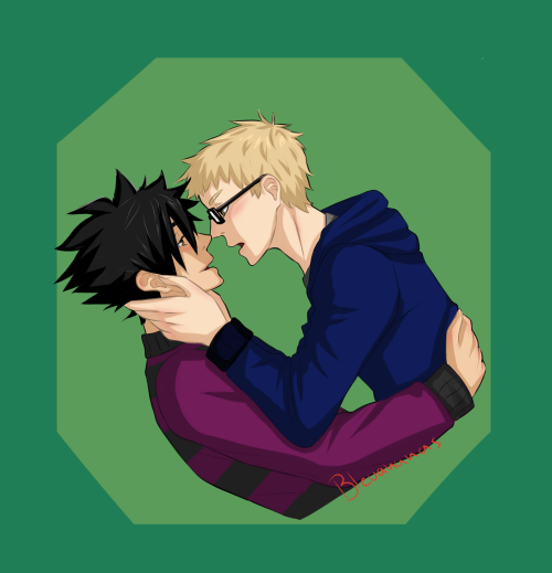 bleuananas:  Is Tsukki confessing his love? Trying to kiss Kuroo? Who knows~ 