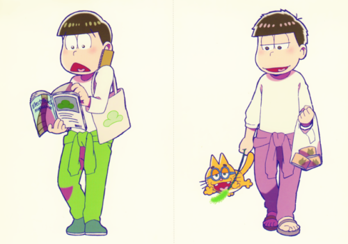 tuneout: Osomatsu-san postcard scans! These postcards came with a planner cover that you could buy earlier this year. (Using for graphics is OK, but please credit if you repost my scans elsewhere. Thank you!)