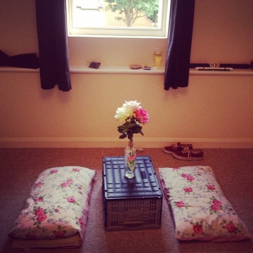 confusedunicorns:  Dining room “table” in our new flat 😹😸 #newflat