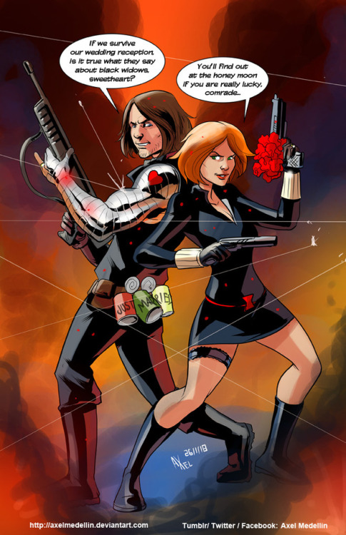 rainnecassidy:axelmedellin:TLIID 376. Black Widow and Bucky got married by AxelMedellin honestly i 