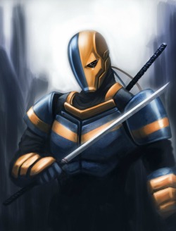 youngjusticer:  I wonder if he’ll appear on Teen Titans Go!… I love his emotionlessness. Deathstroke, by Von. But you can see Slade puttin’ his weapons to proper use in YJ, Injustice, and in the upcoming Arkham Origins, which, I’m assuming everyone