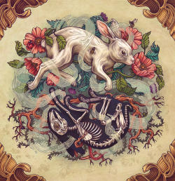 obsessedwithskulls:  Art by Kate O'Hara.