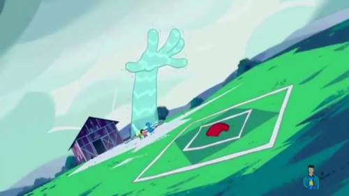 dokirosi:  jen-iii:  OMG!! When Lapis smashes down the Red Eye, it makes the Baseball diamond!!   I saw this once and can’t stop imagine those cubes. 