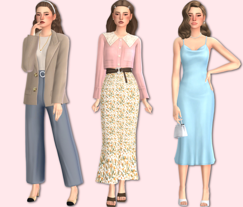 Female LookBook ft. Moonlight Chic Kit (MCK)!CC links below!Everyday 1 :Hair @dogsill // Top EA (MCK