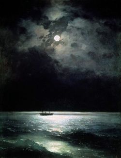 mortem-et-necromantia:  The Black Sea at night, Ivan Aivazovsky, oil on canvas, 1879. 