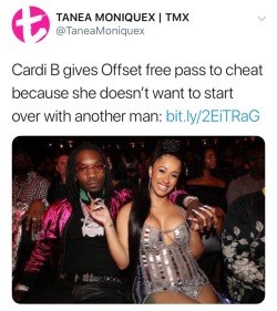 westindianheaux: eccentric-nae:  darkislovelyyyy:   badgyal-k:   jamaicanblackcastoroil:   thebadbitchesofamerica:   blackgiornogiovanna:   klairenceofklarabia:  This should read “Cardi B and Offset announce transitioning into an open relationship because