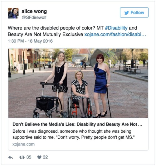 rampyourvoice: dailydot: #DisabilityTooWhite calls out media for not depicting disabled POC Visibi