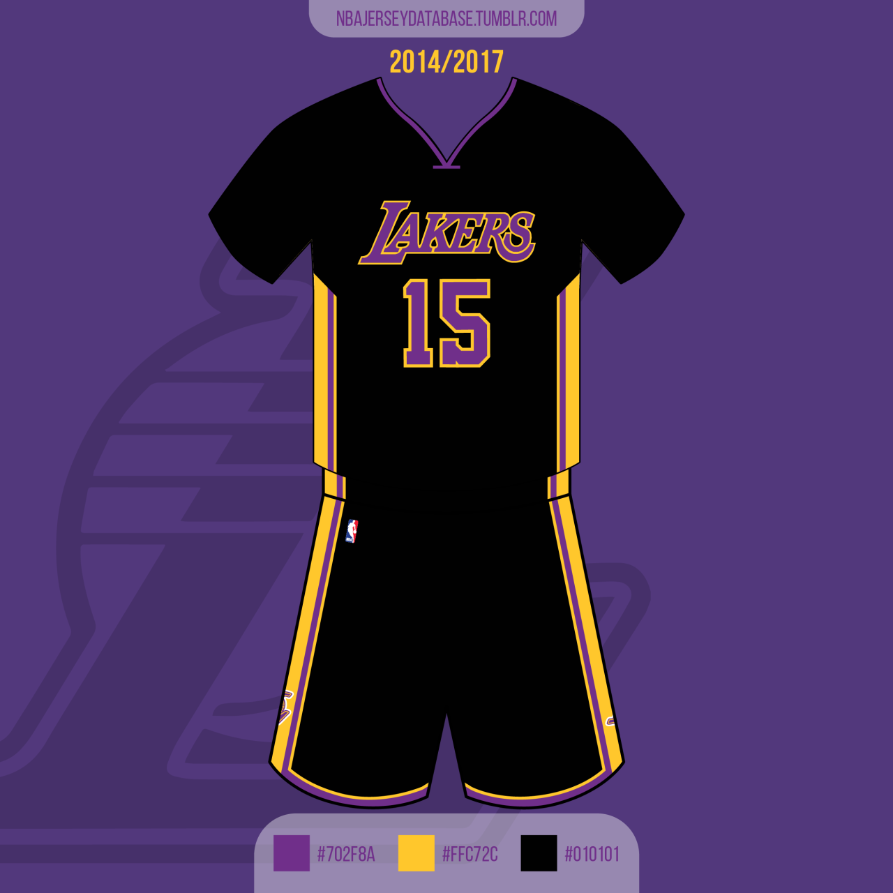 NBA Jersey Database, Los Angeles Lakers Pride Jersey 2014-2017
