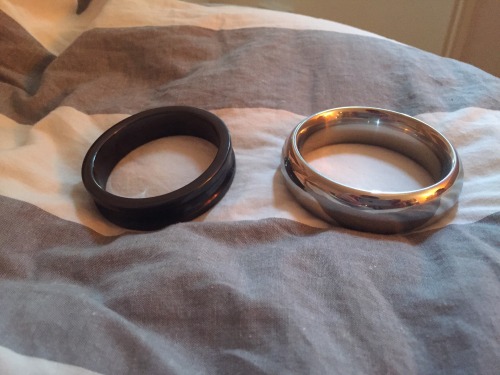 The family grows! I always wanted to have a very heavy donut cockring and a coloured metal one