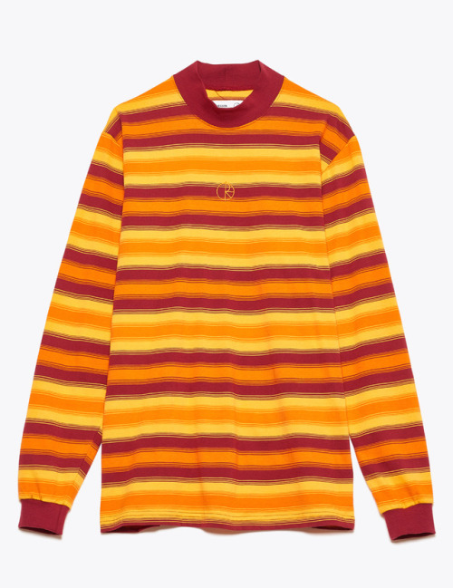 tarjeistyle: Très Bien x Polar Skate Co. - Striped Mock Neck T-Shirt in Spritz Orange