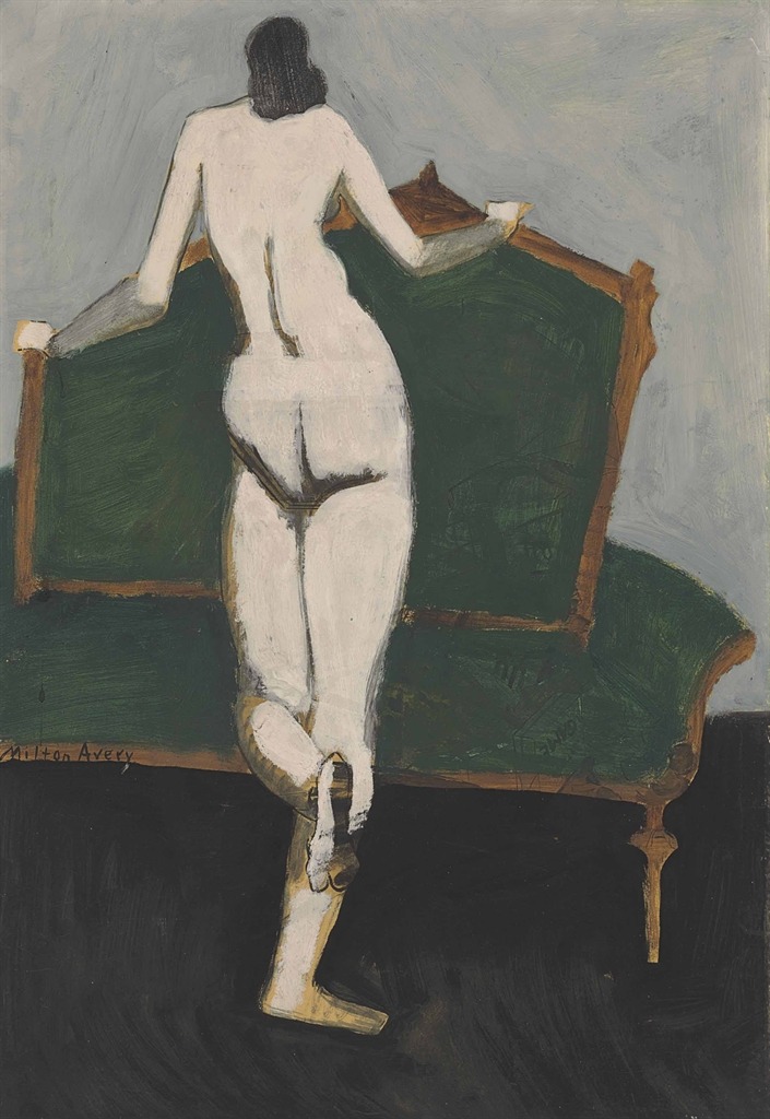 huariqueje:  Nude   -   Milton Avery  1960s American 1885-1965   oil on board