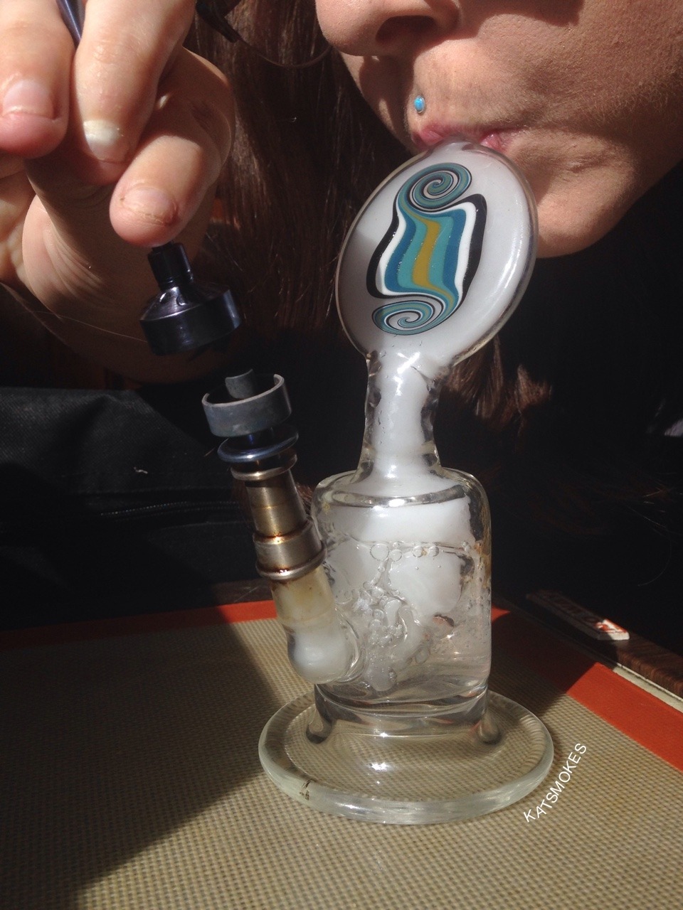 kat-smokes:  Dab of Ancient OG by Golden Ratio Extracts on my Christian Otis piece