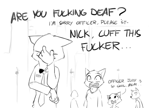 ktrk5:eightspartans:If Zootopia cops swore realistically #letjudysayfuckOMG I HAVE NEVER LAUGHED SO HARD>w<