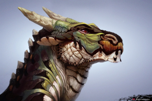 awesomedigitalart:  Dragon head by Veramundis
