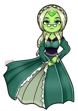 umeguru:  peicotch:  Duchess Green Dorito  or… Princess? xD  Credits to Umeguru; He/she made the desing of Peridot princess xD    Thank you(///^▽^///)  my princess &lt;3