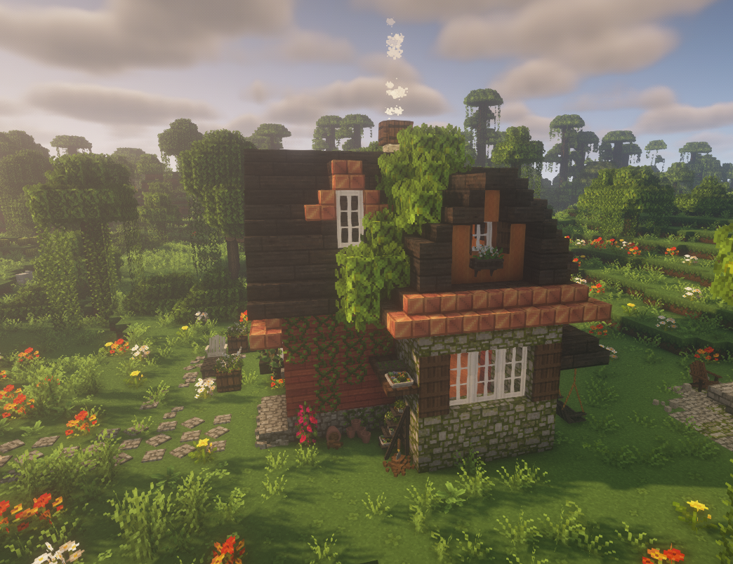 the-yumness: “A simple but nice wooden Minecraft house. Check out the  flower b #woodenflowerb…