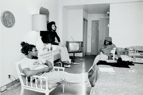 worldwarxp: Peter Tosh and members of the Word Sound & Power band backstage at the Headliners ve