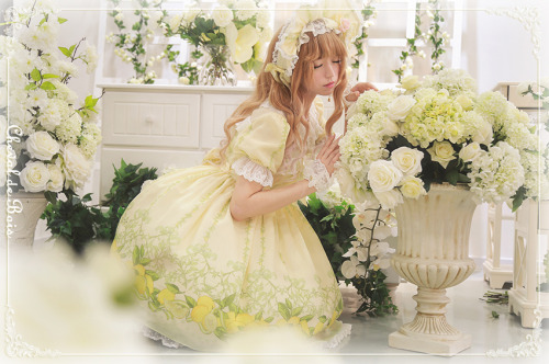 truth2teatold:Cheval de Bois Lemon Garden series preorder - jumperskirt, one piece dress, high wai