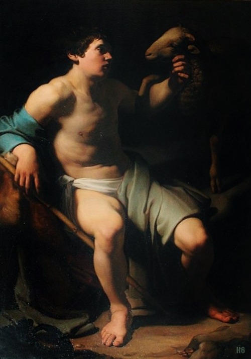 hadrian6:Saint John the Baptist. 17th.century. Bartolomeo Manfredi. Italian. 1582-1622. oil on canva