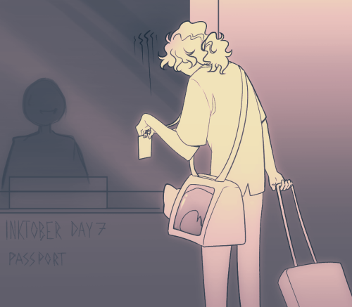 Inktober Day 7: Passport. Here's Jack Trying To Get Into A Convention He Has A Table At With Sammy Tagging