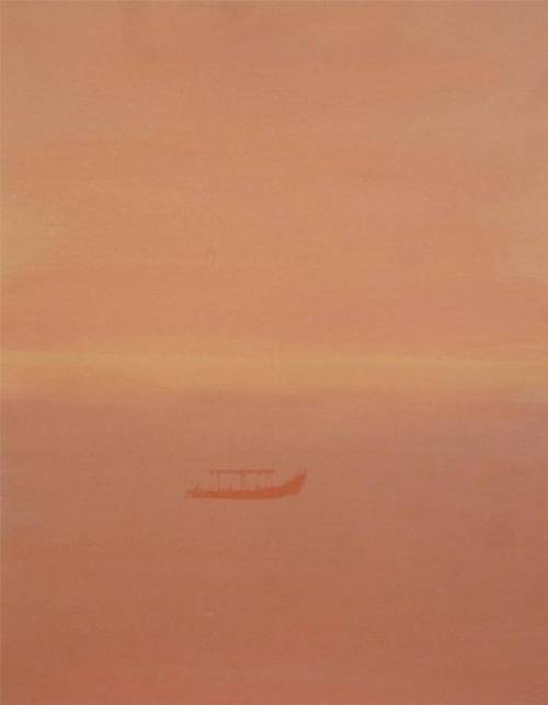 Morning Light Dolphin Boat on Mandori   -   John Miller,  British,  1931-2002Gouache, 35 x 27 cm.