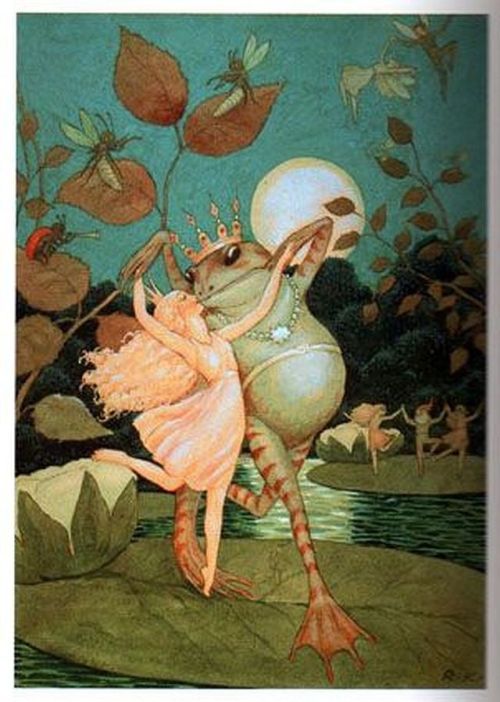 Illustration from The Frog Prince [Brothers Grimm] by RudolfKoivu (1890–1946), Finnish illustrator a