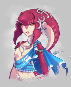 helixel:Coloured up a sketch of Mipha I did