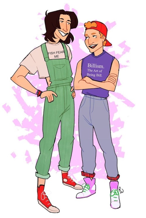 Bill and Ted in thrift store Looks for an art trade w my absolute fave @kazoobard !!