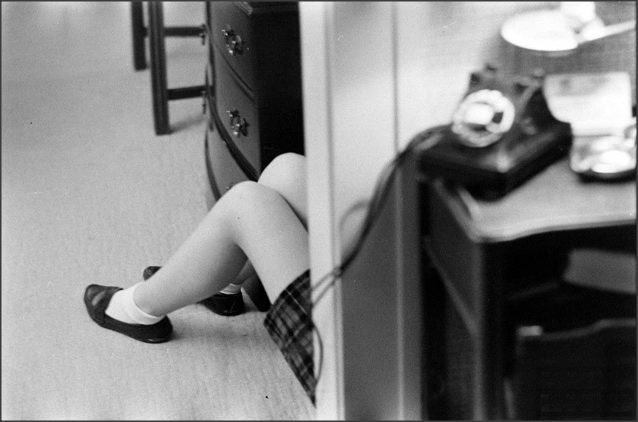 1950sunlimited:  Teen girl chatting on the phone, 1958