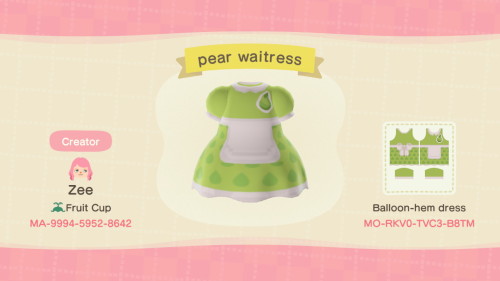 fruitsvillage: fruit themed apron dresses for all the island fruits!