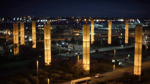 theacademy:For the first time ever Los Angeles International Airport was painted in Gold as we celebrate this years 87th Oscars.Anthony Samaniego brings you this moment in his stunning GIFs.  Check them out now!